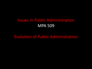 Issues in Public Administration Lecture 03 MPA 509 Khursheed Yusuf