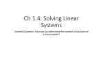 Ch 1.4: Solving Linear Systems