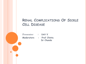 Renal abnormalities in sickle cell disease Patients