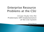 Enterprise Resource Problems at the CSU