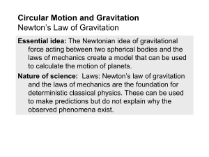 Circular Motion and Gravitation Newton*s Law of Gravitation