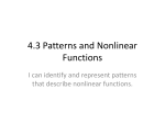 4.3 Patterns and Nonlinear Functions