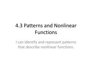 4.3 Patterns and Nonlinear Functions