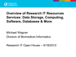 Storage, Computing, Software and Databases (and more)