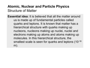 Atomic, Nuclear and Particle Physics Structure of Matter