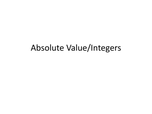 Absolute Value/Integers