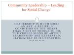Community Leadership - Leading for Social Change