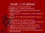 Vocab. 1-10 defined