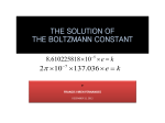 the solution of boltzmanns constant