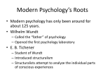 Modern Psychology`s Roots