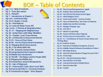 BOK * Table of Contents as of 9/21