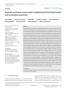 Current and future ozone risks to global terrestrial biodiversity and