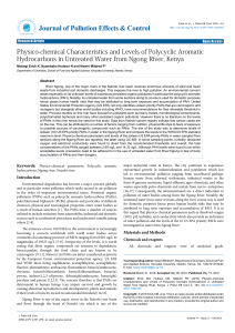 Physico-chemical Characteristics and Levels of - e