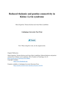 Reduced thalamic and pontine connectivity in Kleine–Levin