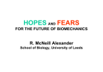 HOPES AND FEARS FOR THE FUTURE OF BIOMECHANICS R