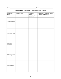Plate Tectonic Vocabulary Chapter 10 Pages 239-260