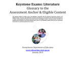 Keystone Exams: Literature Glossary to the Assessment Anchor