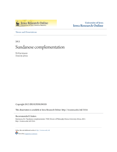 Sundanese complementation - LingBuzz