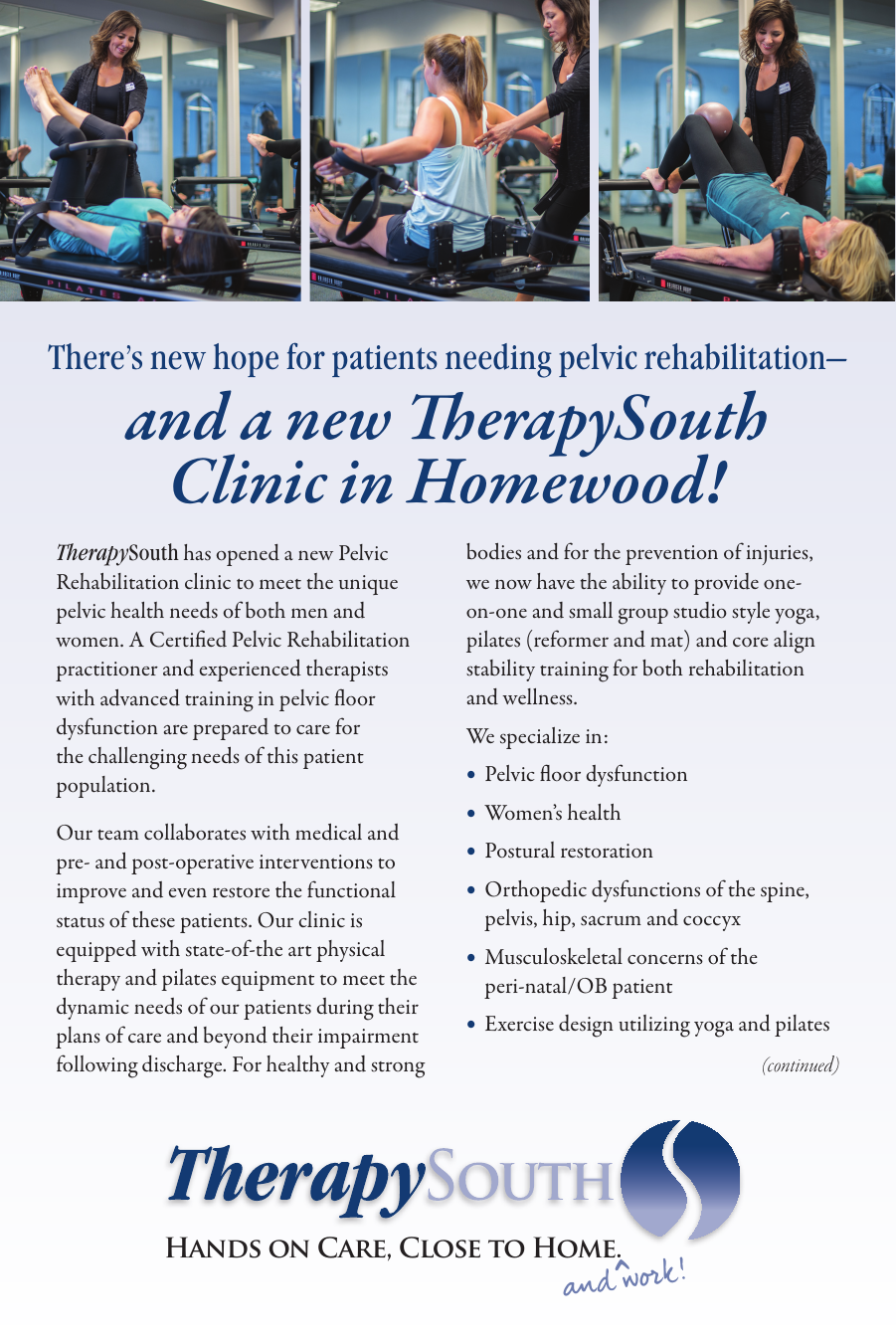 And A New Therapysouth Clinic In Homewood
