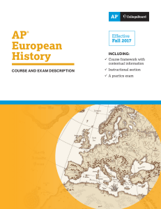 AP European History Course and Exam Description
