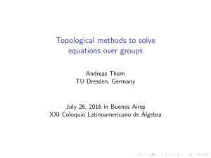 Topological methods to solve equations over groups