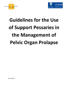 Guidelines for the Use and Support of Pessaries in the Management