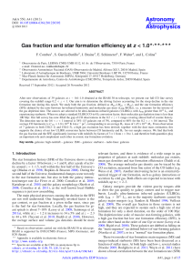 Gas fraction and star formation efficiency at z \< 1.0⋆⋆⋆⋆⋆⋆