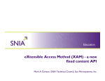 eXtensible Access Method (XAM) - a new fixed content API