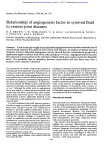 Relationship of angiogenesis factor in synovial fluid to various joint