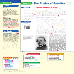 The Origins of Genetics