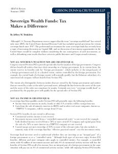 Sovereign Wealth Funds: Tax Makes a Difference