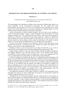 Differences in the biogeochemistry of antimony and arsenic