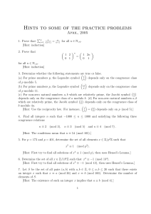 Hints to some of the practice problems