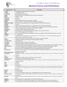 Musical Terms and Definitions