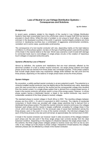 Loss of Neutral in Low Voltage Distribution Systems