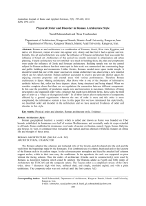 Physical Order and Disorder in Roman Architecture Style