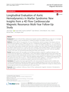 Longitudinal Evaluation of Aortic Hemodynamics in Marfan