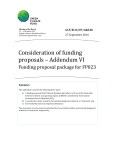 Consideration of funding proposals – Addendum VI
