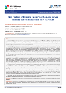 Risk Factors of Hearing Impairment among