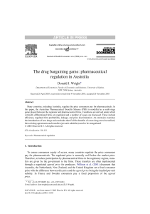 The drug bargaining game: pharmaceutical regulation in Australia