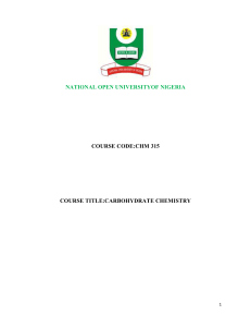 Carbohydrate Chemistry - National Open University of Nigeria