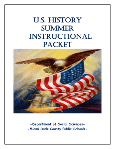 us history summer instructional packet - Miami