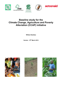 Baseline study for the Climate Change, Agriculture and Poverty