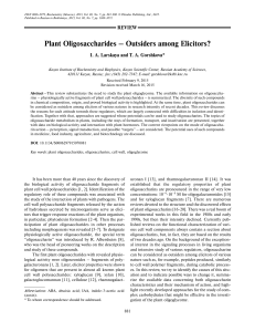 Plant Oligosaccharides – Outsiders among Elicitors?