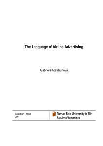 The Language of Airline Advertising