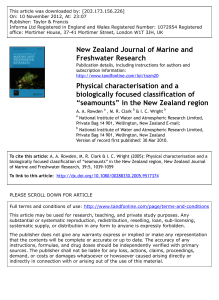 Rowden et al (2005) Classification of Seamounts
