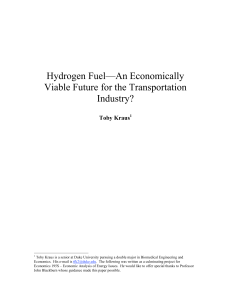 Hydrogen Fuel—An Economically Viable Future for