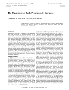 The Physiology of Early Pregnancy in the Mare