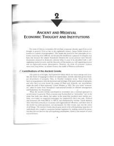 ancient and medieval economic thought and institutions