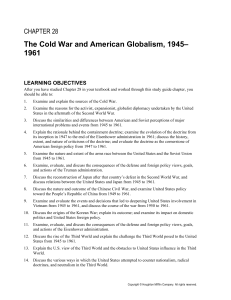 The Cold War and American Globalism, 1945– 1961